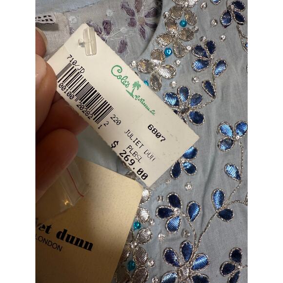 NWT Juliet Dunn Blue Embellished Tunic Sz. 2 (US 6/8) - Picture 5 of 8